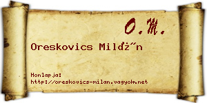 Oreskovics Milán névjegykártya